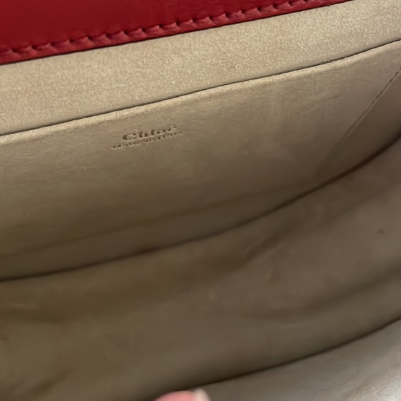 Chloe Calfskin Suede Medium Nile Bracelet Bag Intense Red - Picture 5 of 8